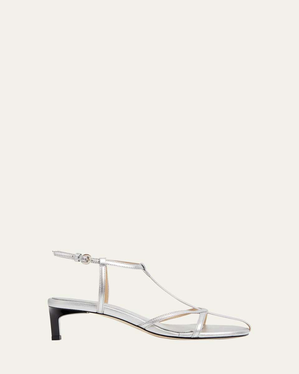 Tee Metallic Leather Sandals